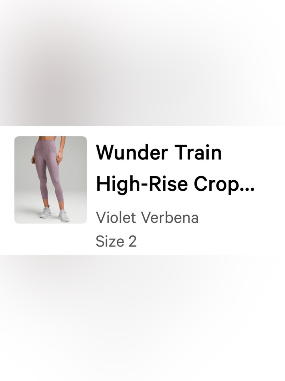 lululemon cropped Wunder Train High-Rise Leggings in Violet Verben